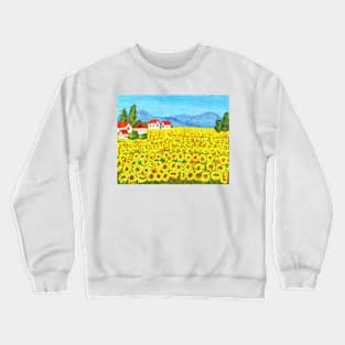 Field with sunflowers Crewneck Sweatshirt